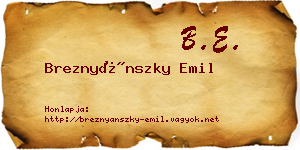 Breznyánszky Emil névjegykártya